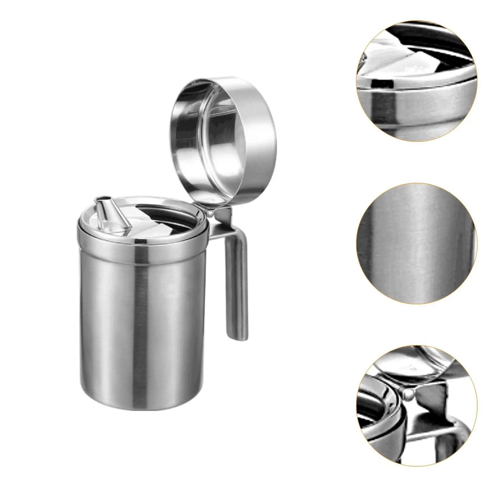 وعاء زيت من الفولاذ المقاوم للصدأ، حاوية الخل، موزع صلصة الصويا، مقبض سهل الإمساك #5