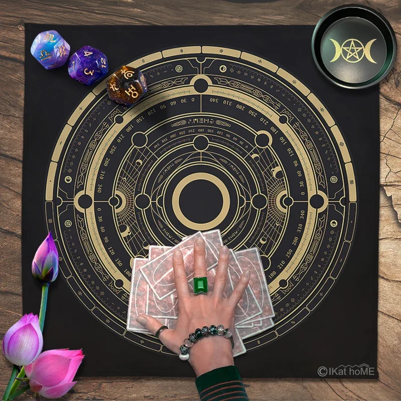 Board Game Tarot Tablecloth Altar Cloth Planetary Compass Pendulum Wheel Of The Zodiac Astrology Witchcraft Oracle Card Pads