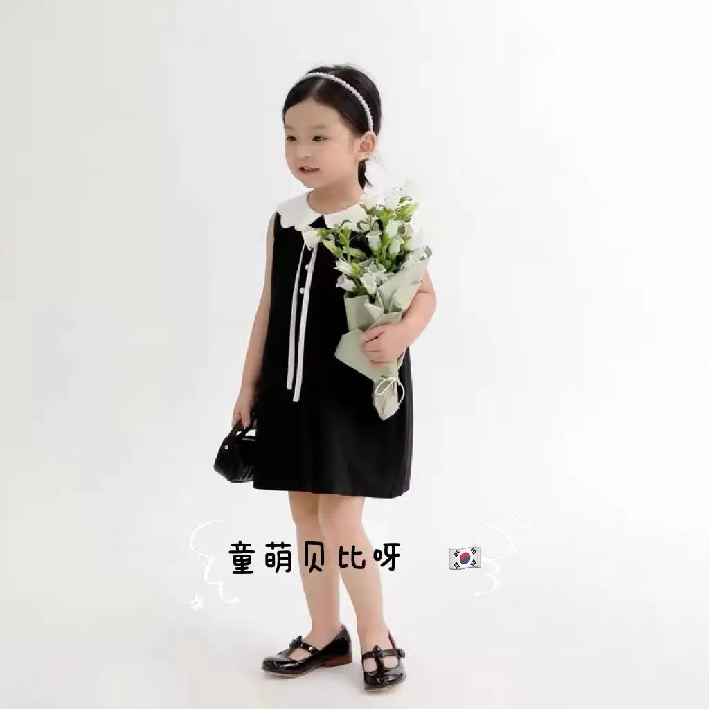 

Toddler Girl Clothes New Summer Japanese Style Kids Turn-down Collar Suspender Girls Princess Party Vest skirt Children Dresses