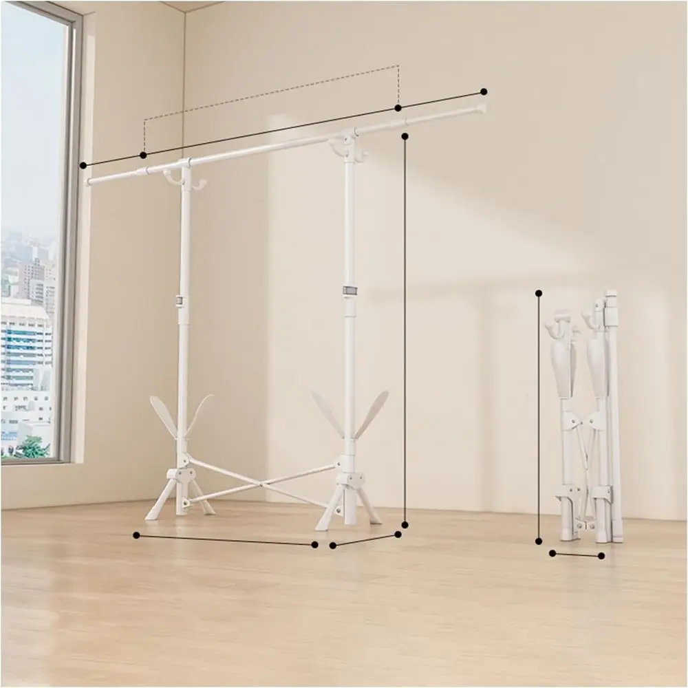

Collapsible Steel Clothes Drying Rack - Durable, No Assembly, Suitable for Indoor and Outdoor Use, White