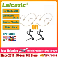 Leicozic 2Pcs AD4D AD4Q Lavalier Lapel Microphone Set with Body Pack Transmitter for Radio Systems Wireless Lapel Mic Kit
