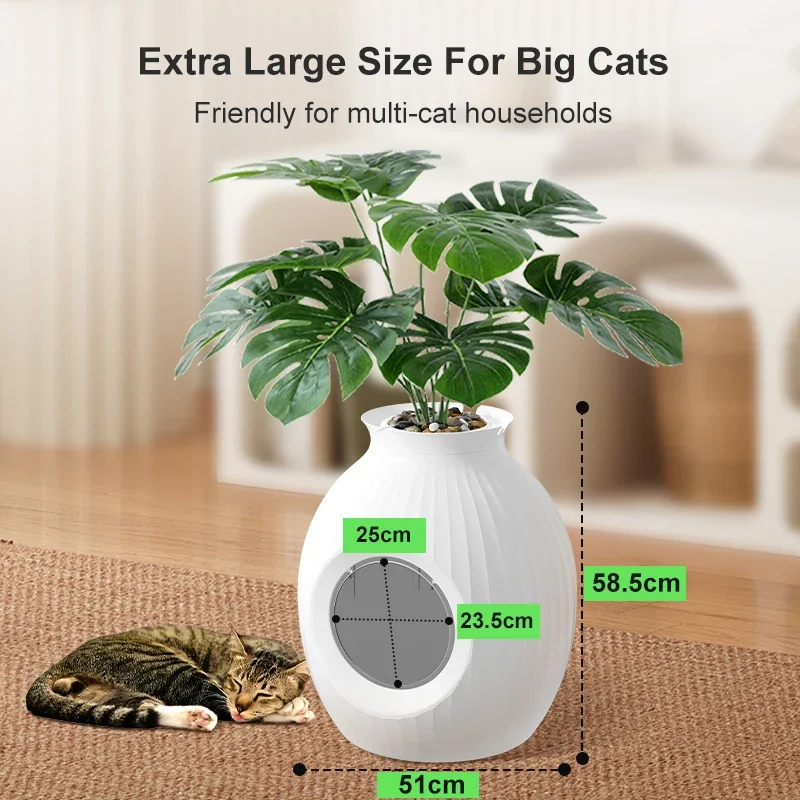 New Home Decor Flower Pot Deodorant Cat litter box with plants