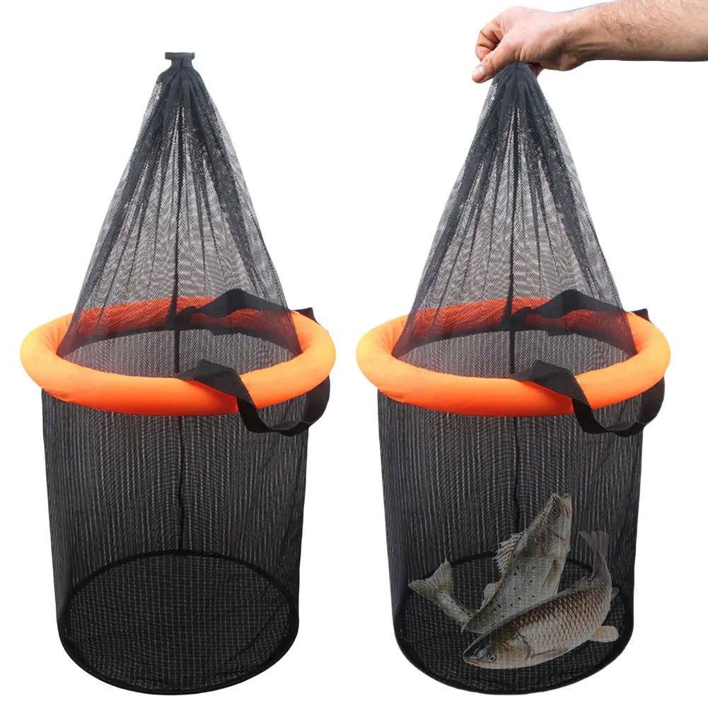 

Floating Fishing Bait Basket Mesh Foldable Fishing Holder Bucket Fishing Bucket Storage Bag