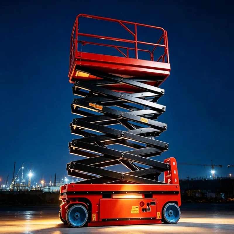 Wheeled Self-Propelled Scissor Lifting platform / Portable Hydraulic Scissor Lift Table with Extendable Platform