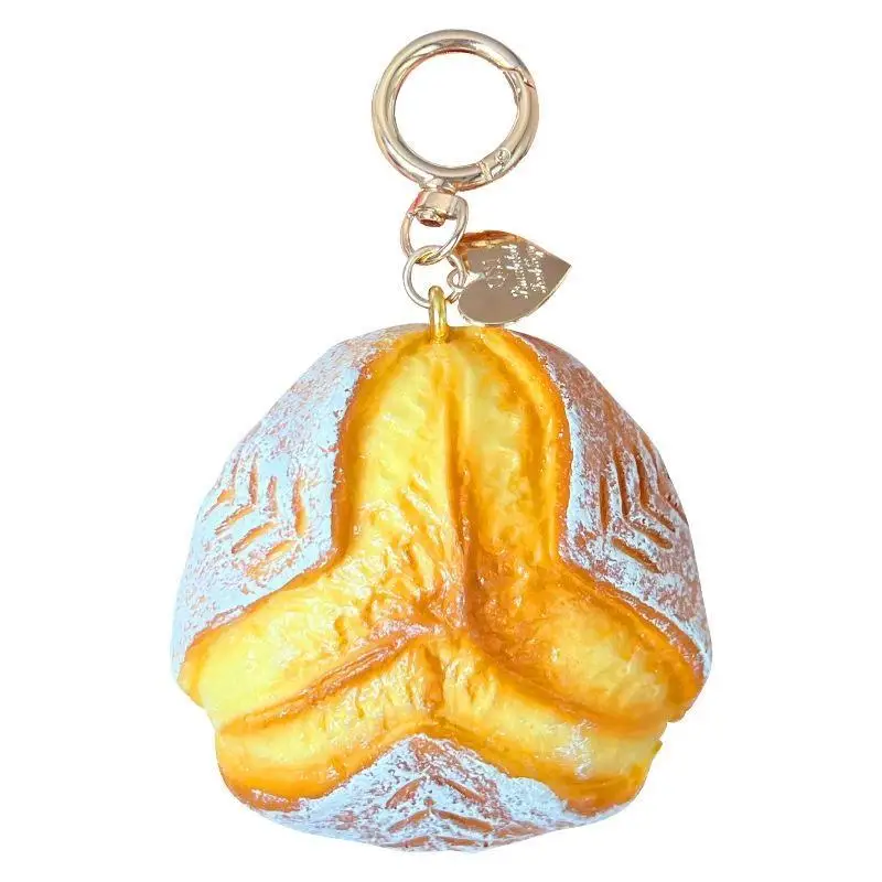Bread Pendant Key Chain Simulation Food Charm Pendant DIY Creative Fun Pinch Key Chain Sponge Toy Gift