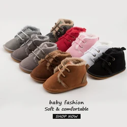 KIDSUN-Chaussons de Neige Chauds pour Bébé, Garçon et Fille, Chaussures à Semelle en Caoutchouc, Anti-ALD, Souples, pour Premiers Pas de Nouveau-Né, CPull, Hiver