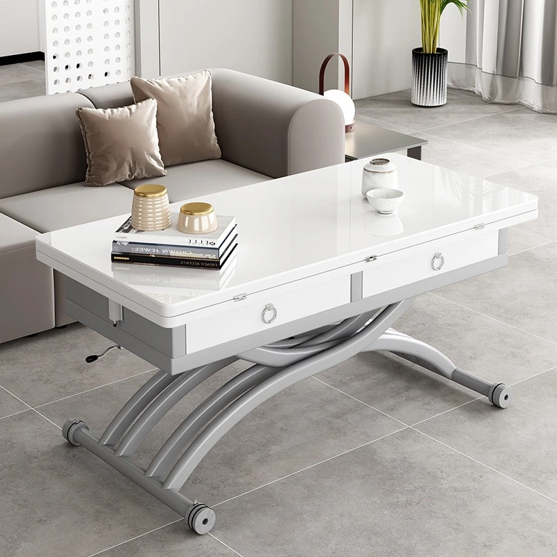 

Elevating coffee table, dining table, rock board, multifunctional integrated small apartment, dual-use solid wood stacking