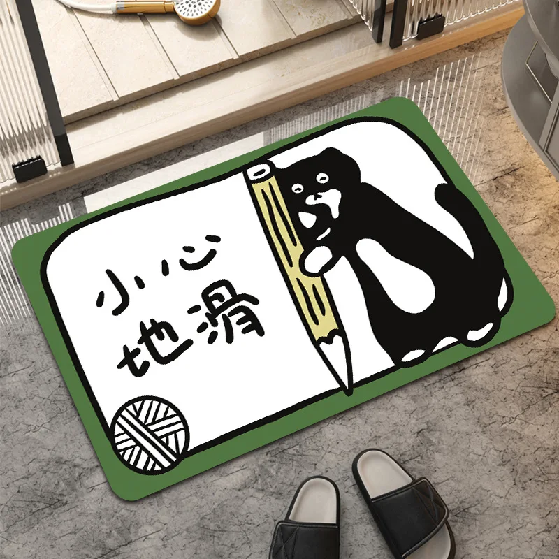 Absorbent Drainage Rug Luxury Golden Lines Carpet Non Slip Kitchen Floor Mat Washable Entrance Doorway Runner Mat