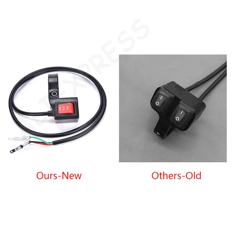 [G]Electric 3 Speed Module Handlebar 3 Gears Switch Shift for Motorcycle E-bike Scooter Switch Universal Button