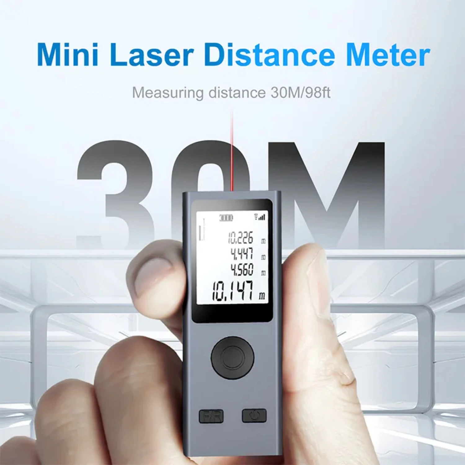 Portable Compact Mini Laser Distance Measuring Device with Multifunctional Capabilities - Durable Metal Construction for Long-la