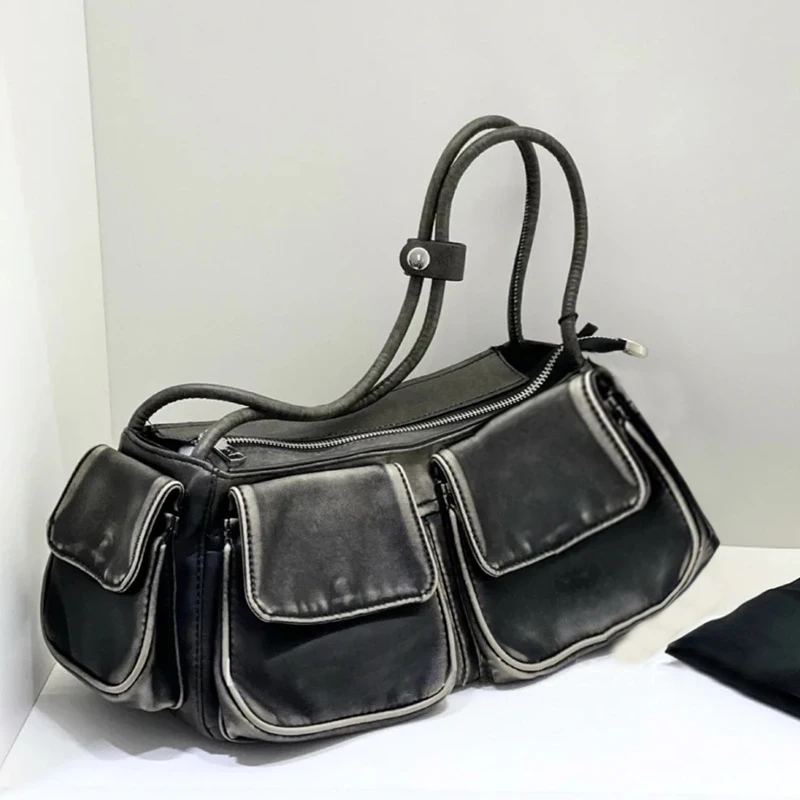 Borse ascellari Vintage Y2K per donna borse e portamonete di design di lusso 202 novità In Moto e Biker tasche Multiple spalla quadrata