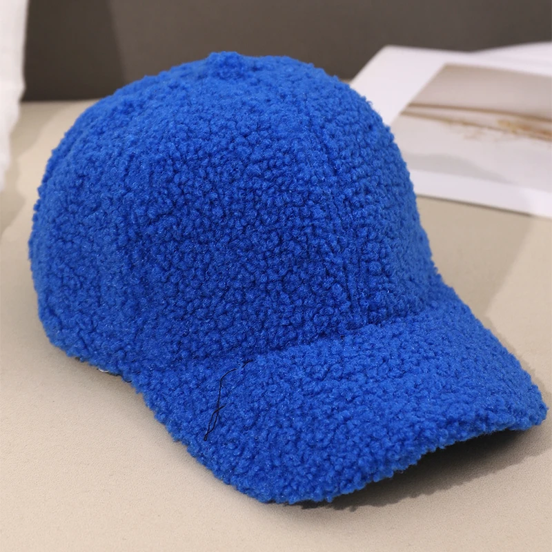 Neue 16 Farben Herbst Winter Baseball Kappe Frauen Künstliche Lamm Wolle Hüte Version Flut Warme Plüsch Baseball Caps Baseball Kappe – Detail 7