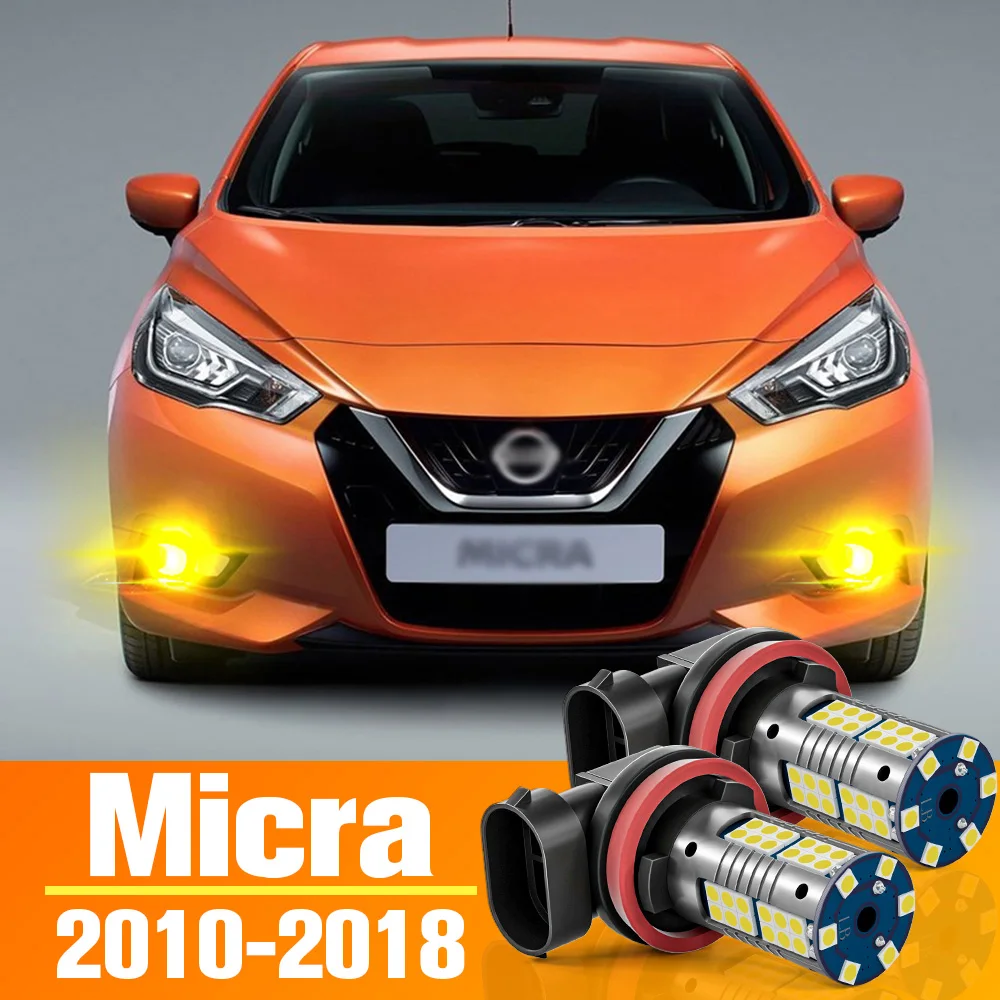 

2pcs LED Fog Light For Nissan Micra Accessories Bulb 2010 2011 2012 2013 2014 2015 2016 2017 2018