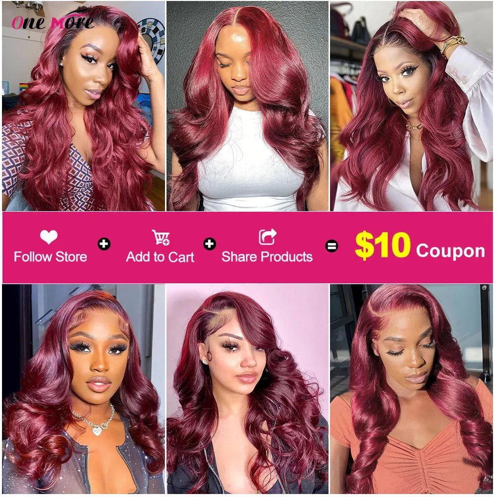 5x5 Closure With Bundles 99J Burgundy Body Wave Bundles With Closure Dark Red Colored Human Hair Bundles With Closure Free Part