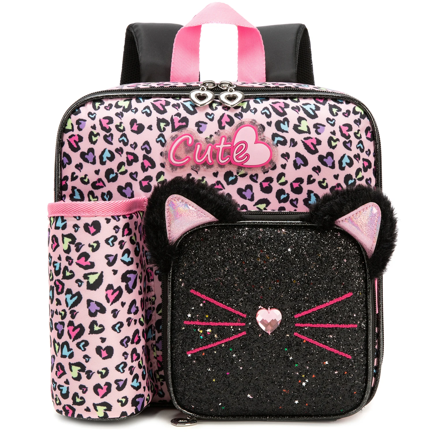 ชุดกล่องอาหารกลางวันเด็ก ลายสัตว์น่ารัก พร้อมกระเป๋าใส่อาหาร ล้างทำความสะอาดได้ ป้องกันการรั่วซึม เหมาะสำหรับโรงเรียนและสถานรับเลี้ยงเด็ก สวยงามสำหรับเด็กผู้หญิง