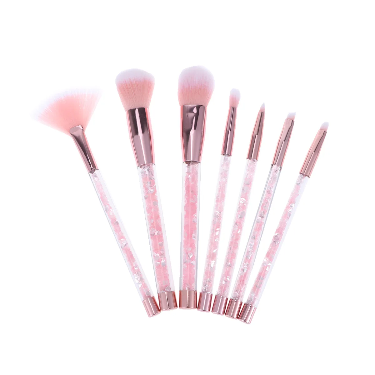 

7pcs Makeup Brushes Set Pink Diamond Sequins Quicksand Handle for Women Daily Professional Use Cosmetics Tools