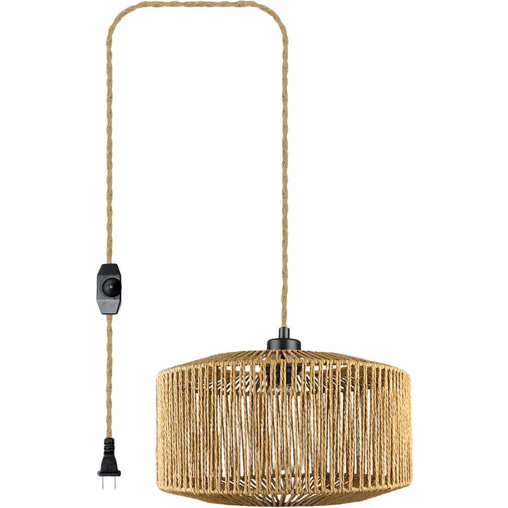 

Плетеный абажур из ротанга для подвесного светильника, сменный, бытовой, с вилкой стандарта США