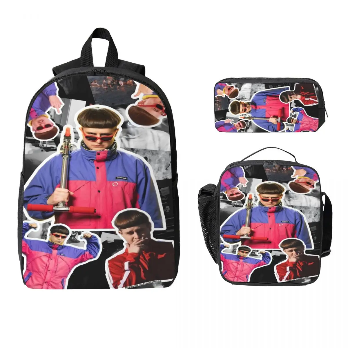 3Pcs RIP Oliver Tree 1993-2026 Backpack Set for Girls Boys Pen Bags Bookbag Sets with Lunch Box For School Students Knapsack