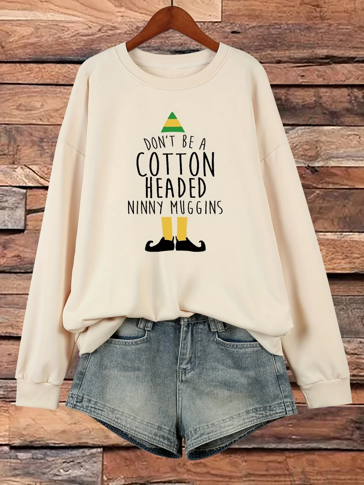 เสื้อฮู้ดพิมพ์ลายสโลแกนสร้างสรรค์แฟชั่นลำลองสำหรับผู้หญิง เสื้อสวมหัวคอกลมสไตล์กอธที่สวมใส่สบาย เหมาะสำหรับเป็นของขวัญวันหยุด