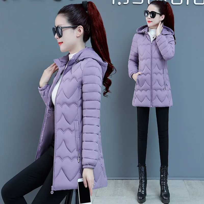 Hiver Thiened femmes coton Jaet Long Sve fermeture à glissière manteau à capuche coréen Sle coupe ajustée tissu Durable vêtements d'extérieur