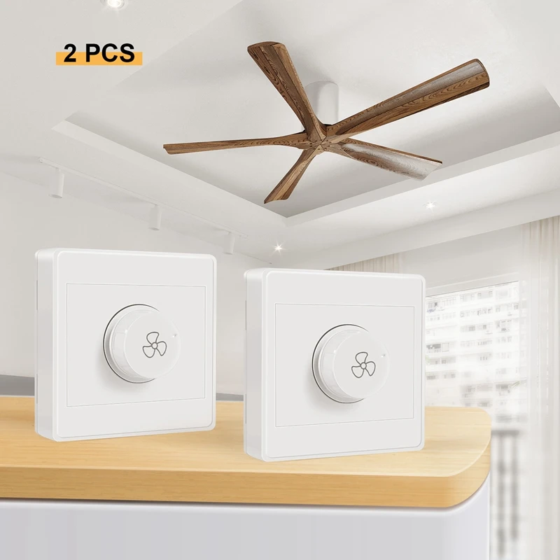 ABGR-2Pcs Потолочный вентилятор Бесступенчатый регулятор скорости Накладной переключатель скорости вентилятора