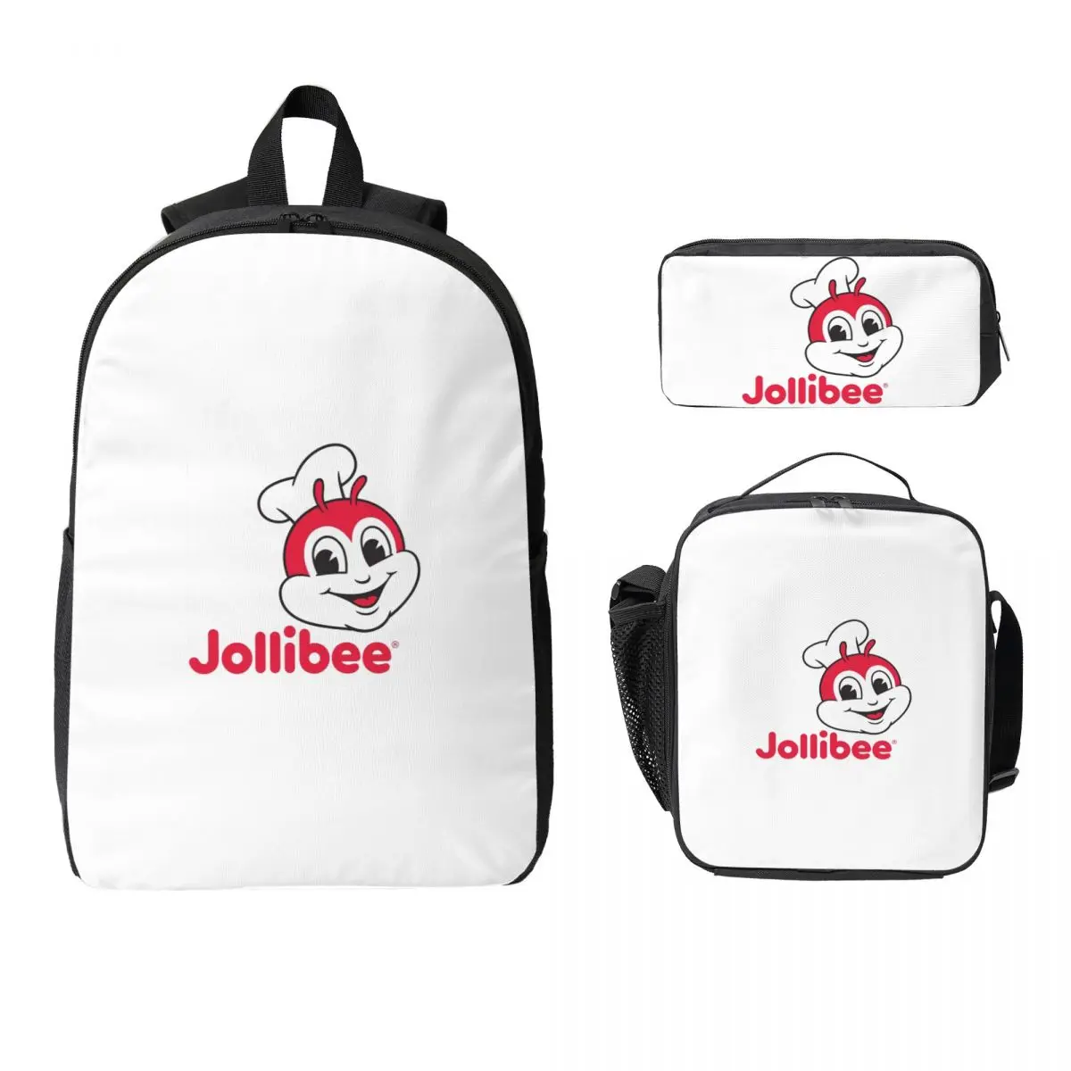

Retro Jollibee Backpack Student Boys Girls BookBag School Bag Laptop Shoulder Bags 3ps Insulated Lunch Bag Pencil Case
