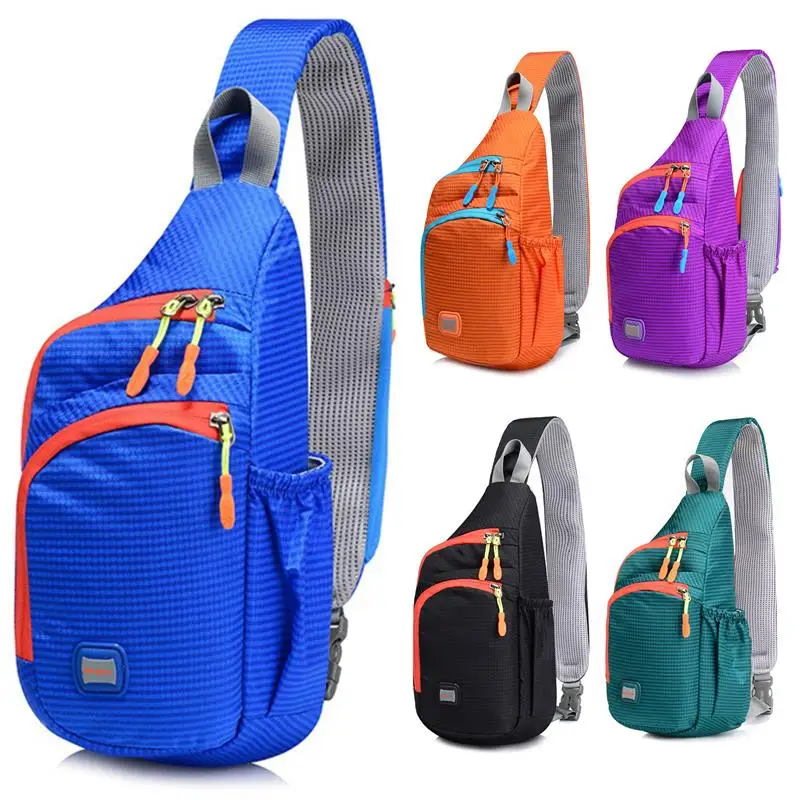 Waterproof Nylon Outdoor Sports Bag Men Women Climbing Hiking Cycling Bottle Holder Shoulder Cross Body Chest Bag