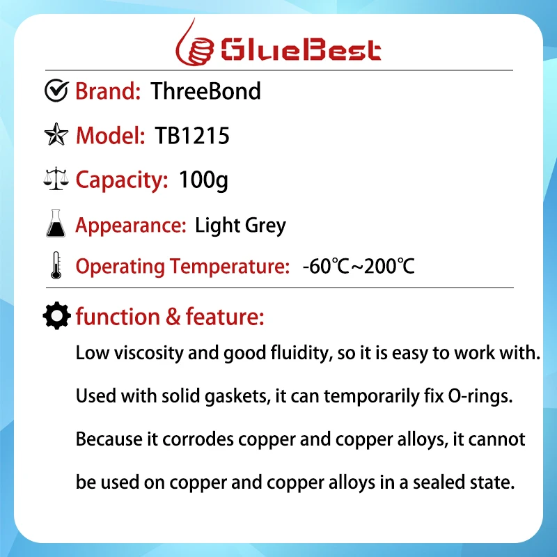 Threebond TB1215 Electronic Silicone Filled Waterproof High Temperature and Oil Resistant Sealant TB-1215 Original Product