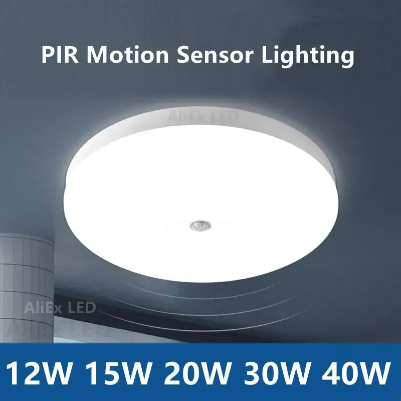 

NEW LED PIR Motion Sensor Ceiling Lights PIR Night Light Sensor Wall Lamps 110V 220V 12W 15W 20W 30W 40W for Home Stairs Hallway