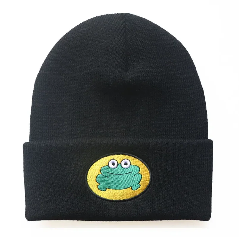 Parappa The Rapper Beanies Boys Girls Casual Froggie Embroidery Knit Soft Warm Bonnet Caps Gift Unisex