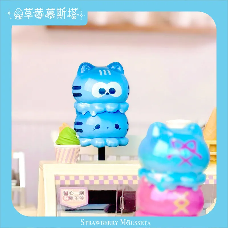 NEW Original Strawberry Mousseta Octopus Meow Popsicle Series Blind Box Cute Cat Figurine Mystery Box Desk Decor Birthday Gift view 4