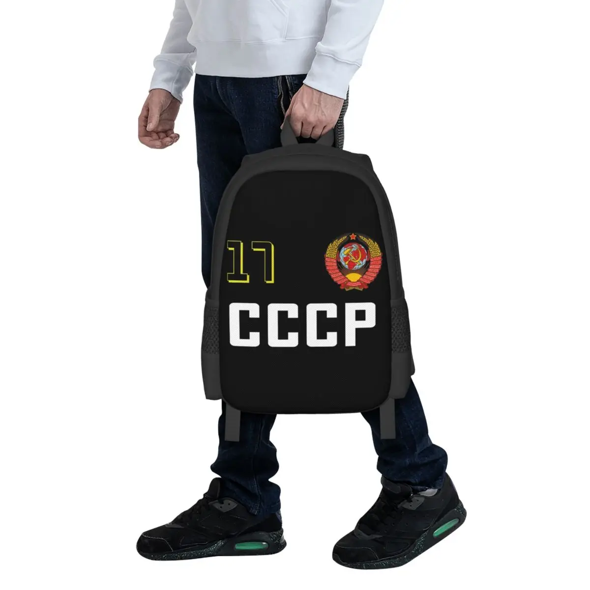 USSR Hammer And Sickle CCCP Russian Soviet Flag Student Backpack School Bag Hiking Travel Daypack for Bookbag Shoulder Bags