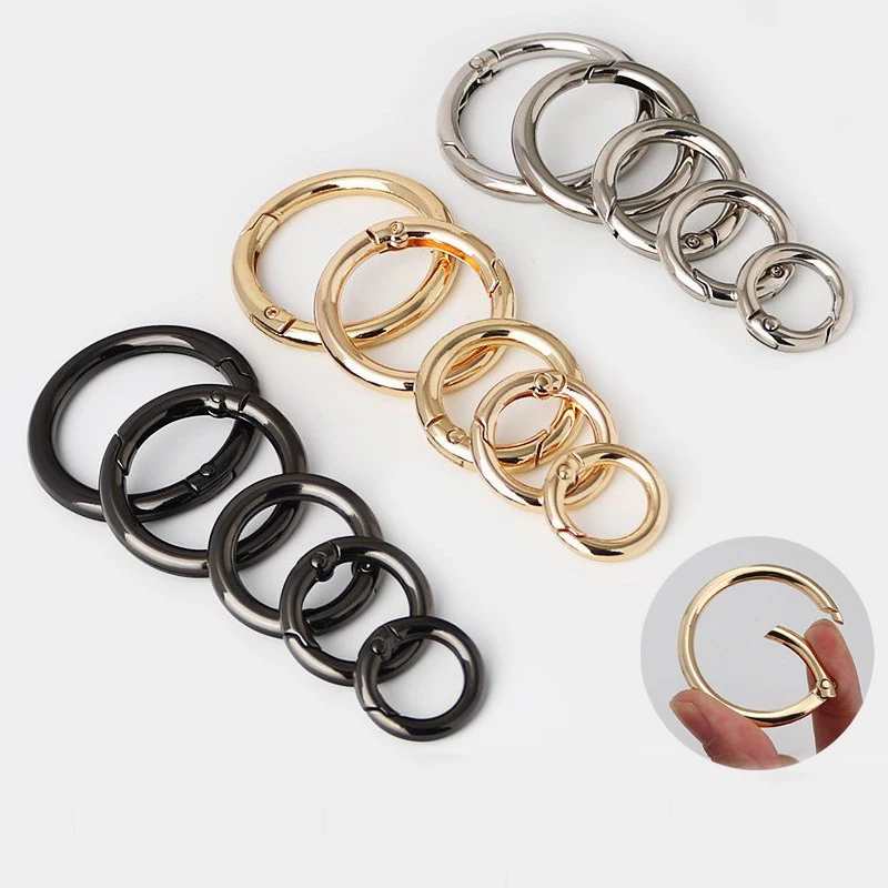 Spring O Rings, Spring Gate O Ring Round Carabiner Snap Clip Keyring Spring Snap Loaded Clips Trigger Spring Keyring Buckle Lock