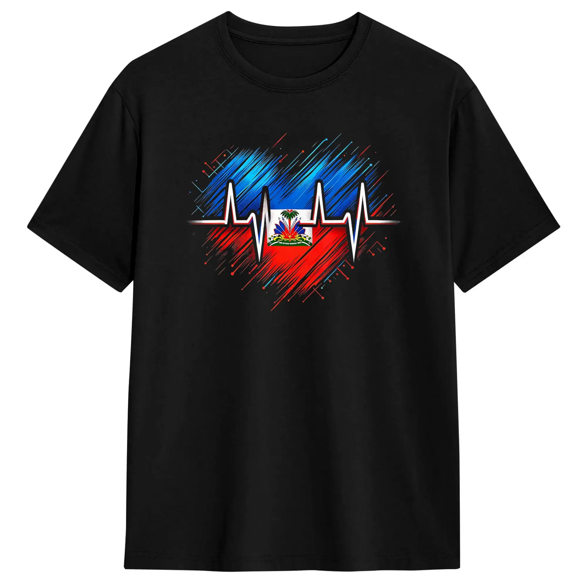 Haitian Flag Day Love Haiti Haitian Roots Haiti Flag T Shirt Men Cotton T-Shirts Crew Neck Tee Shirt Short Sleeve Clothing