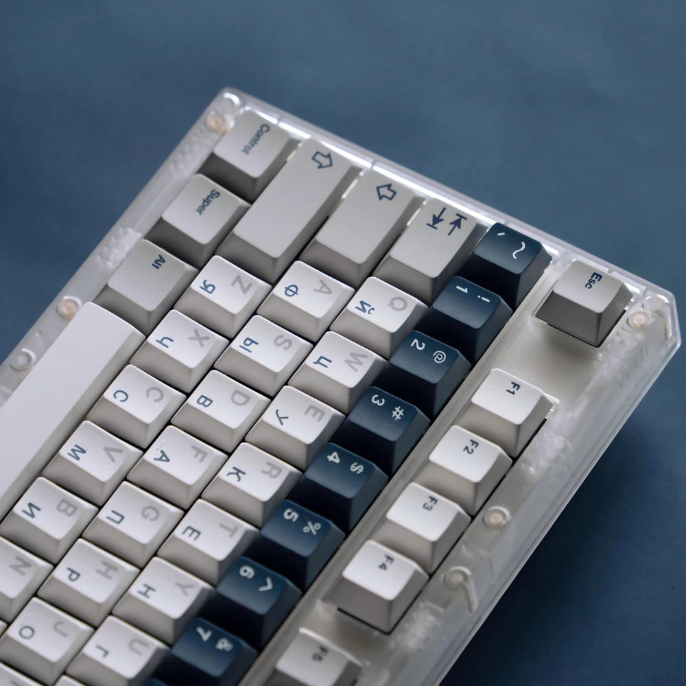 Gmk ปุ่มกดแจ้งเตือน Prussian แจ้งเตือนภาษาอังกฤษรัสเซียลายเชอร์รี่ Pbt สีย้อมระเหิดสำหรับแป้นพิมพ์เชิงกล MX 1.25U shif 1.75U