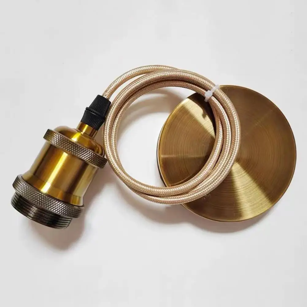 E27 Light Socket Lamp Holder E27 Pendant Light Cord Kit with Screw-in Socket 1m Hanging Fixture Cable Vintage Metal for Bulb