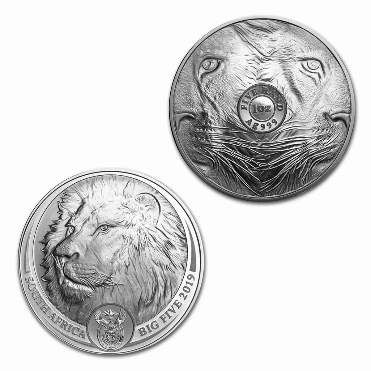 1 Oz South Africa Big Five Lion Coin 2019 Silver Plated Wildlife Commemorative Coin Gift for Friends