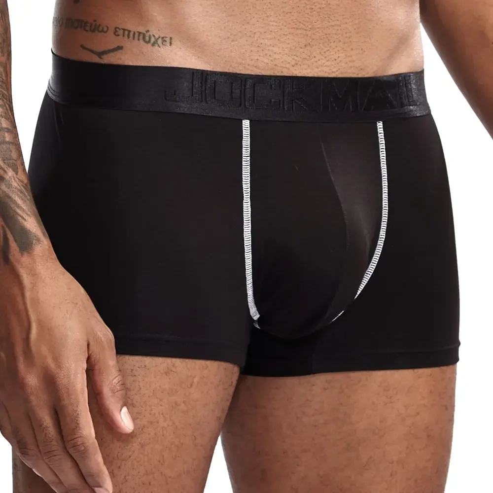 Jockmail modal masculino macio boxershort scrotum cuidados cápsula função juventude saúde seul convexo separação boxer