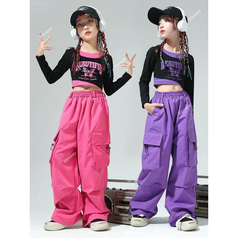 Competition Performance Clothes Children Hip Hop Street Dance Costume Girls Jazz Dance Set Girls Model Runway Walking Costume