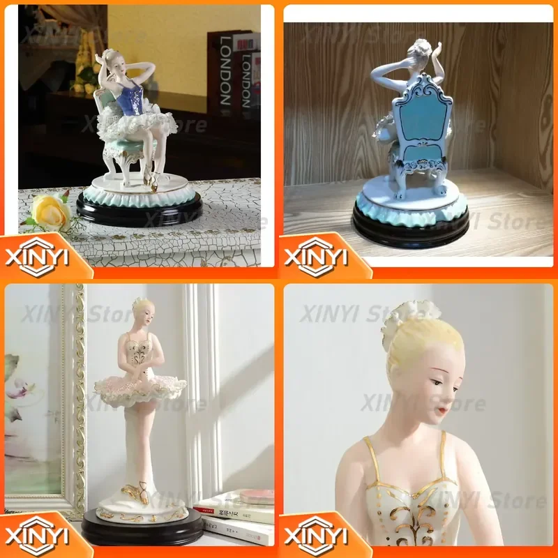 Ceramic Character Ornament for Ballet Dancing Girl Porcelain Puppet for Home Decor Creative Luxury Handicrafts Figurine for