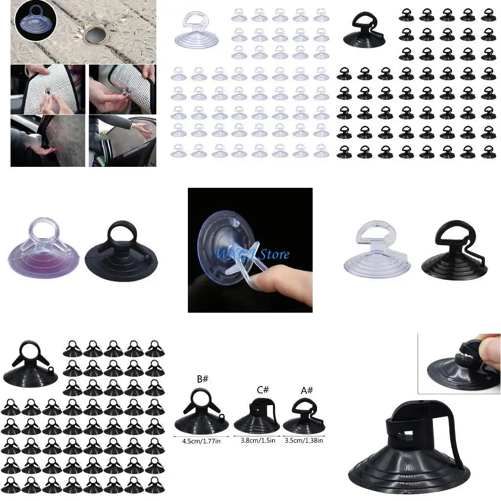 

37JE 100x Suction Cups Tie Down for Car Awning Camping Tarp Boat Replacement Parts Heavy Duty Travelling Balloon Decor