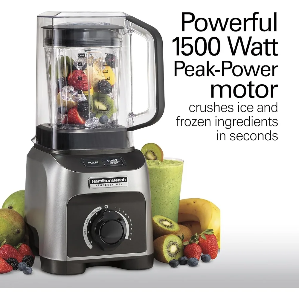 1500W, 32oz BPA Free Jar, 4 Programs & Variable Speed Dial for Puree, Ice Crush, Shakes and Smoothies, Silver (58870), 1500W