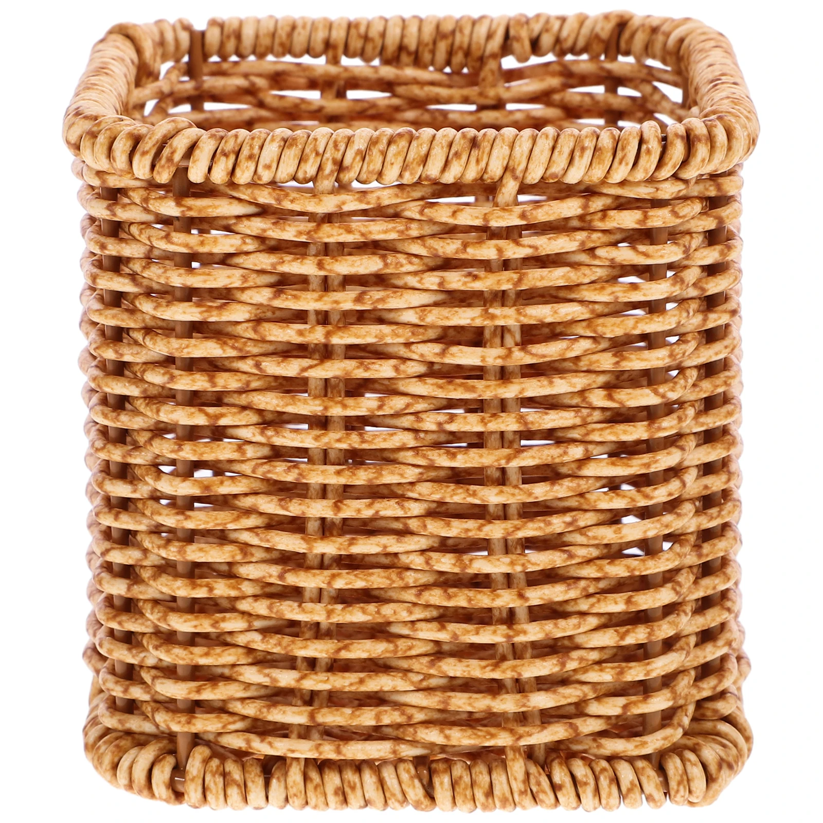 

Wicker Storage Box Pen Organizer Desk Accessories Office Supplies Pencil Case Makeup Brush Bucket Table