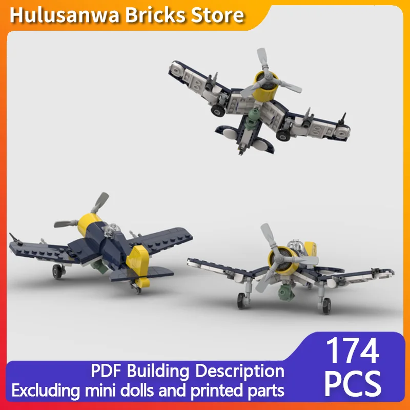 

F4U Modern Military Fighter Jets Model MOC Building Bricks War Equipment Modular Technology Gifts Holiday Assemble Children Toys