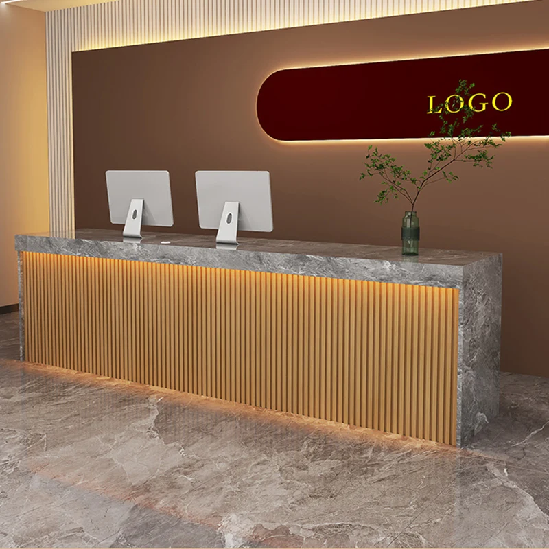 Muebles de Bar de almacenamiento para salón de belleza, mostrador de peluquería, Escritorio de oficina lujoso, entradas, recepción, Escritorio,