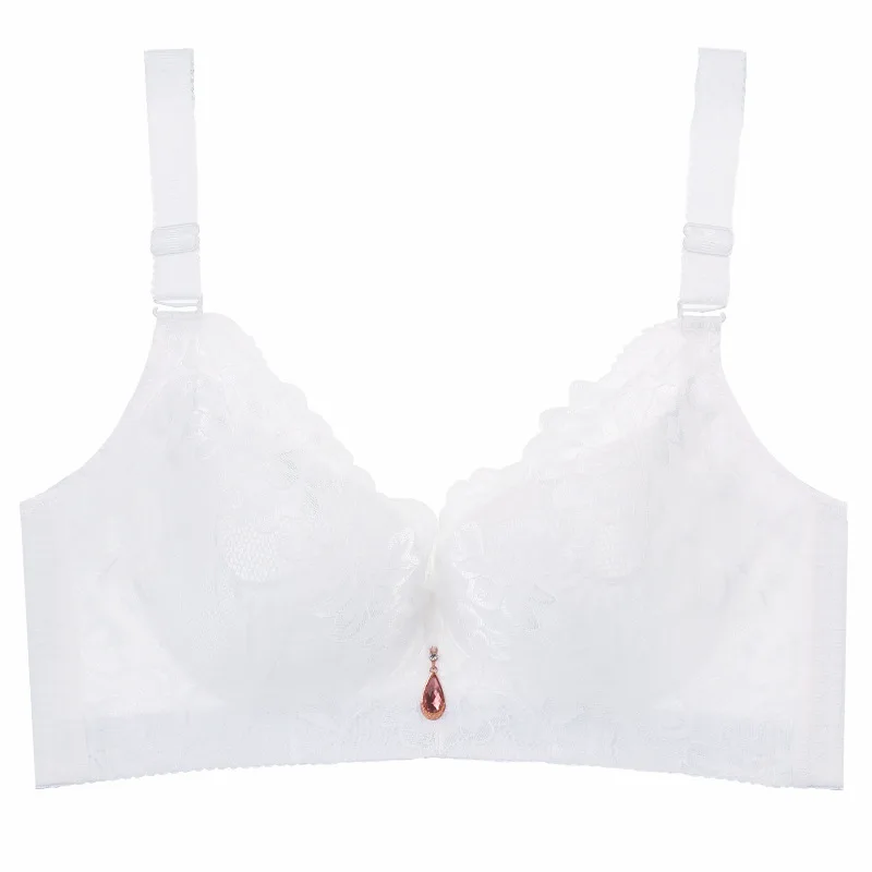 Women's Large Size Underwear plus-Sized plus Large Steel Ring Large Cup Thin Bra Bra Anti-Sagging Gathered Bra