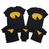 Summe Family Matching Clothes T-shirt Father Mother Daughter Son Funny Pizza Print Short Sleeve Dad Mom Baby Matching Tshirt 6