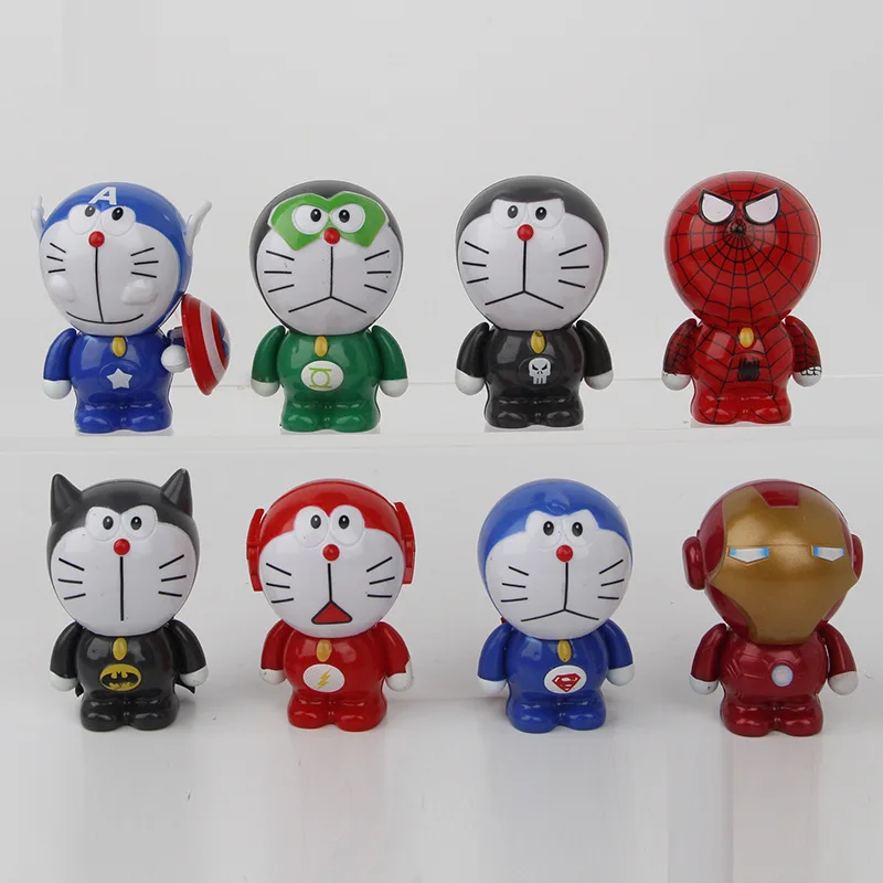 Милый Doraemon синий жирный робот-кошка, букет, платье, мультяшный кот, украшение для торта, орнамент, кукла, случайно отправка один