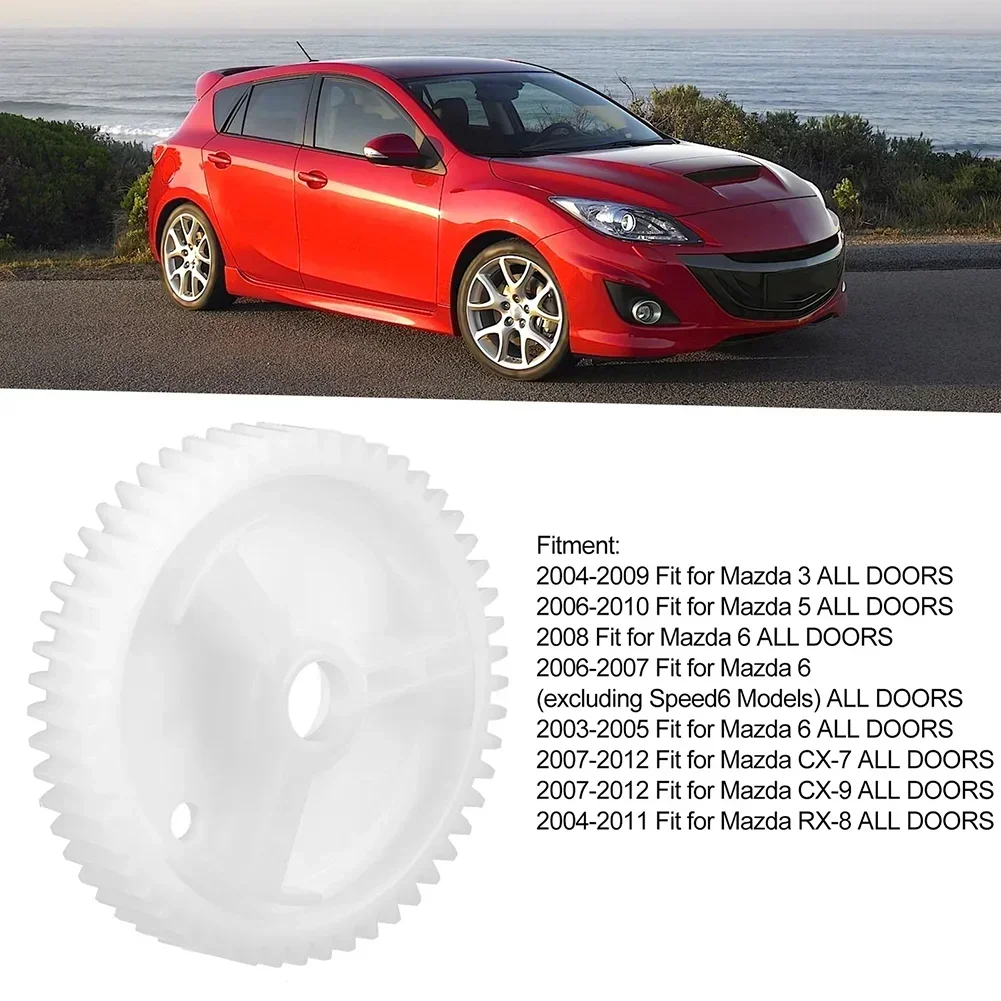 1PCS Power Car Door Glass Motor Gear OE G22C5958X For Mazda 3 5 6 CX-7 CX-9 RX-8 2.2inches Door Glass Motor Gear White Accessory