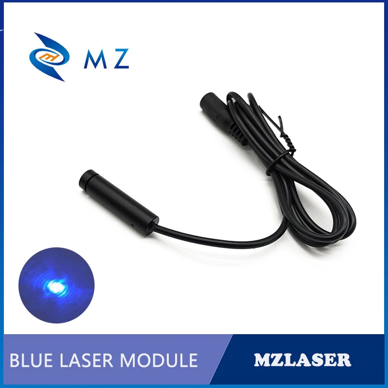 Adjustable Focusing D10mm 450nm 10mw 20mw 30mw 50mw PMMA Lens Blue Dot Laser Module with DC Cord